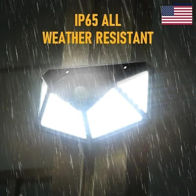 NUYA Solar Light Outdoor 4 Pack, 100LED 3 Mode 270° Lighting Angle Motion Sensor Security Lights, Solar Powered IP65 Waterproof Wall Lights, Bright LED for Backyard Garden Fence Patio Front Door